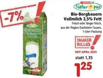 Interspar Bio-Bergbauern Vollmilch 3,5% Fett Angebot