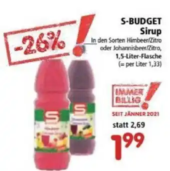 Interspar S-Budget Sirup 1,5 Liter Angebot