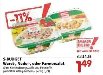 Interspar S-Budget Wurst, Nudel, Oder Farmersalat Angebot
