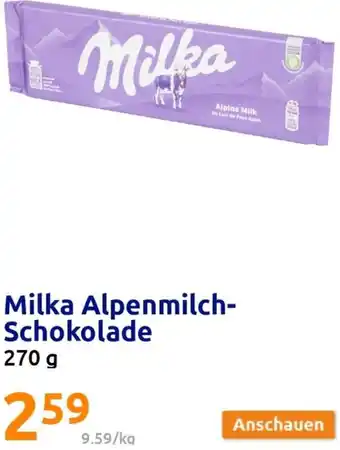 Action Milka Alpenmilch Schokolade 270 g Angebot