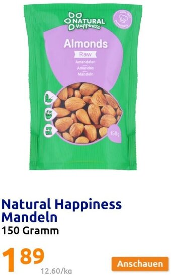 Action Natural Happiness Mandeln 150 Gramm Angebot