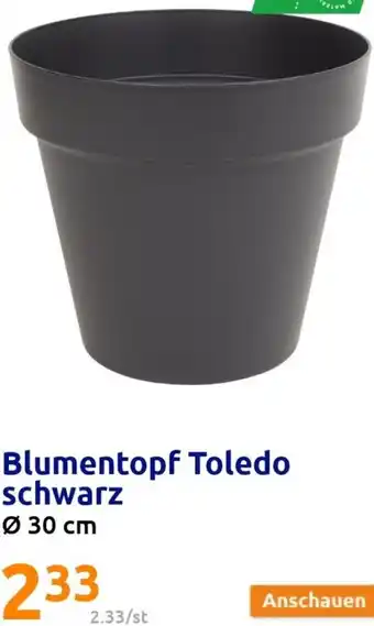Action Blumentopf Toledo Schwarz ø 30 cm Angebot