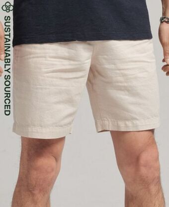 Superdry Organic cotton studios linen turn up shorts Angebot