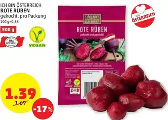 PENNY Ich Bin Österreich Rote Rüben pro Packung 500g Angebot