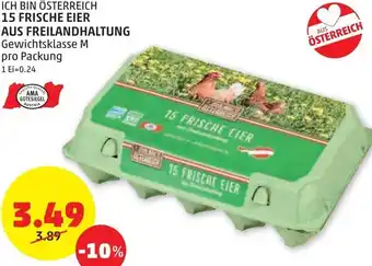PENNY Ich Bin Österreich 15 Frische Eier Aus Freilandhaltung pro Packung Angebot