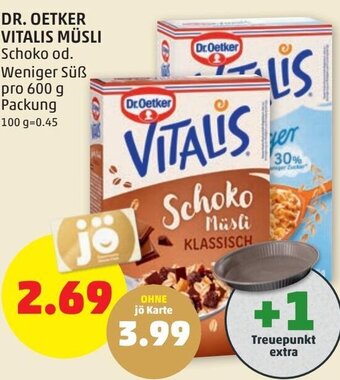 PENNY Dr. Oetker Vitalis Müsli 600g Angebot