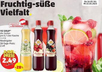 PENNY Yo Sirup 0,7 Liter Angebot