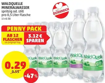 PENNY Waldquelle Mineralwasser 0,5 Liter Angebot