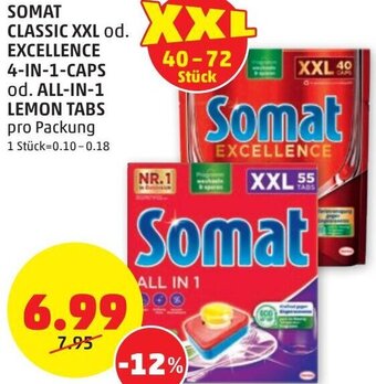 PENNY Somat Classic XXL od. Excellence 4-in-1 Caps od. All-in-1 Lemon Tabs pro Packung Angebot