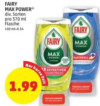 PENNY Fairy Max Power 370 ml Angebot