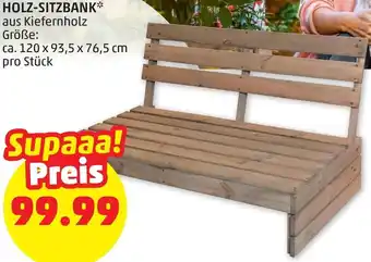 PENNY Holz-Sitzbank 120 x 93,5 x 76,5 cm Angebot