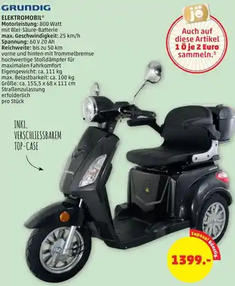 PENNY Grundig Elektromobil Motorleistung 800 Watt Angebot