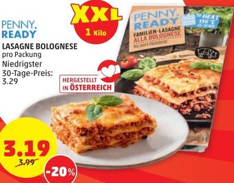PENNY Penny Ready Lasagne Bolognese pro Packung Angebot