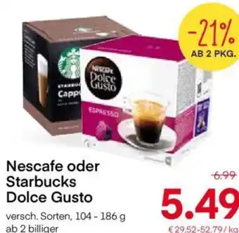 MPreis Nescafe oder Starbucks Dolce Gusto 104-186 g Angebot