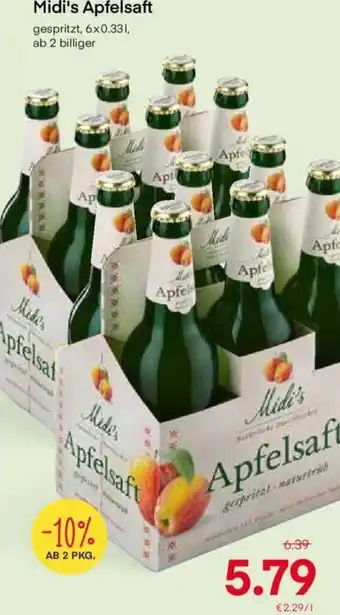 MPreis Midi's Apfelsaft 6 x 0.33L Angebot