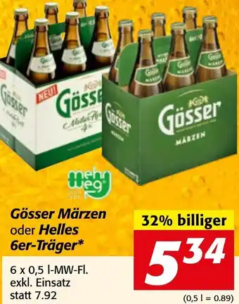 Strasser Markt Gösser Märzen oder Helles 6er-Träger 6 x 0,5L Angebot