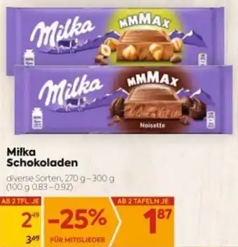 Billa Milka Schokoladen 270-300 g Angebot