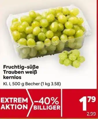 Billa Fruchtige-Süße Trauben weiß Kernlos 500g Angebot