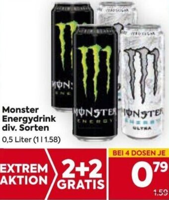 Billa Monster Energydrink div. Sorten 0,5 Liter Angebot