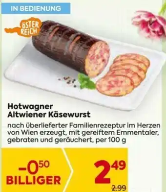 Billa Hotwagner Altwiener Käsewurst 100g Angebot