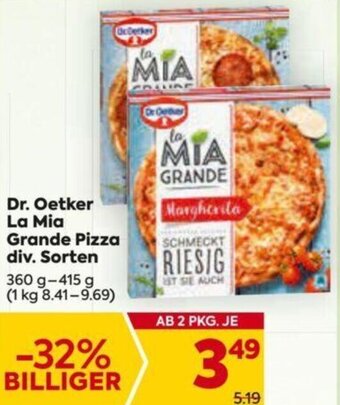Billa Dr. Oetker La Mia Grande Pizza div. Sorten 360 g- 415 g Angebot