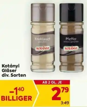 Billa Kotányi Gläser div. Sorten Angebot