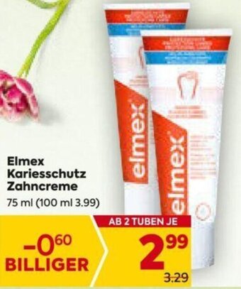 Billa Elmex Kariesschutz Zahncreme 75 ml Angebot