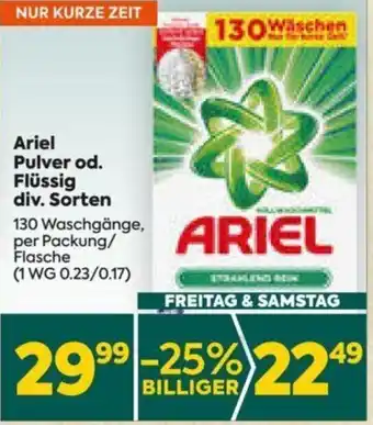 Billa Ariel Pulver od. Flüssig div. Sorten 130 WC Angebot