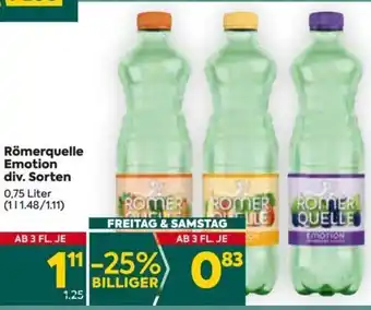 Billa Römerquelle Emotion Mineralwasser div. Sorten 0,75 Liter Angebot