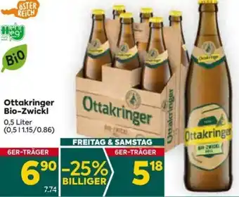 Billa Ottakringer Bio-Zwickl 0,5 Liter Angebot