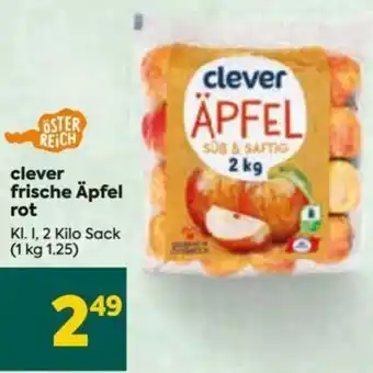 Billa clever frische Äpfel rot 2 kilo Sack Angebot