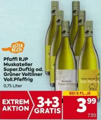 Billa Pfaffl RJP Muskateller Super. Duftig od. Grüner Veltliner Voll.Pferffrig 0,75 Liter Angebot