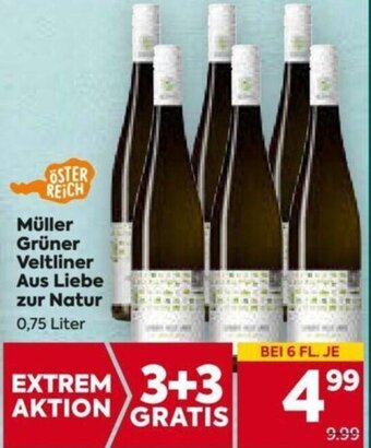 Billa Müller Grüner Veltliner Aus Liebe zur Natur 0,75 Liter Angebot