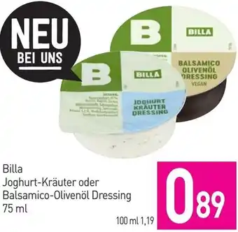 Sutterlüty Billa joghurt-Kräuter oder Balsamico-Olivenöl Dressing 75ml Angebot
