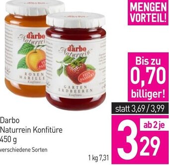 Sutterlüty Darbo Naturrein Konfitüre 450 g Angebot