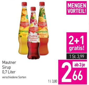 Sutterlüty Mautner Sirup 0,7 Liter Angebot