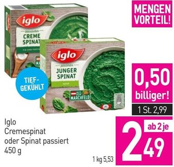 Sutterlüty Iglo Cremespinat oder Spinat Passiert 450 g Angebot