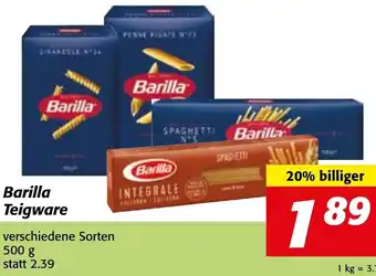 Strasser Markt Barilla Teigwaren 500g Angebot