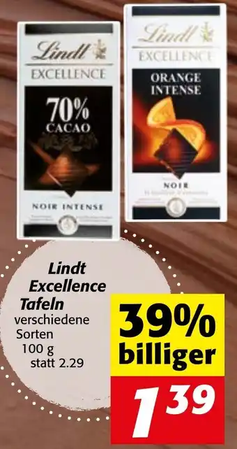 Strasser Markt Lindt Excellence Tafeln 100g Angebot