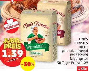 PENNY Fini's Feinstes Mehl 1 kilo Angebot
