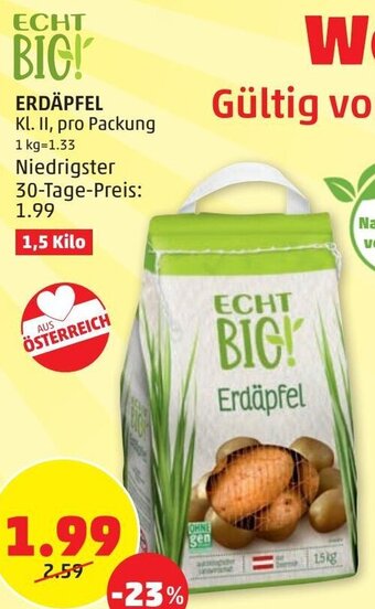 PENNY Erdäpfel 1,5 Kilo Angebot