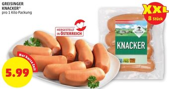 PENNY Greisinger Knacker 1 kilo Angebot