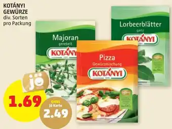 PENNY Kotányi Gewürze div. Sorten Angebot