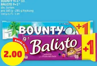 PENNY Bounty 9+1* od. Balisto 9+1* div. Sorten 185g-285g Angebot