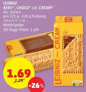 PENNY Leibniz Keks*, Choco* od. Cream* div. Sorten 125 g- 228 g Angebot