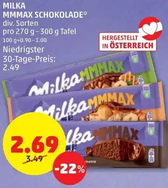 PENNY Milka MMMax Schokolade div. Sorten 270g-300g Angebot