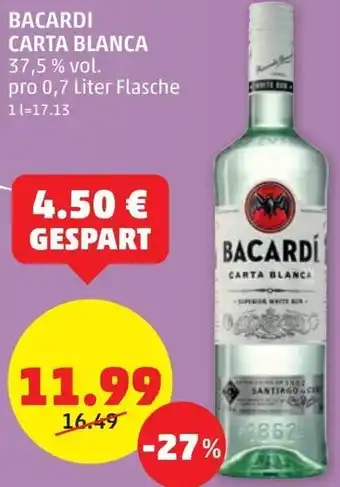 PENNY Bacardi Carta Blanca 0,7 Liter Angebot