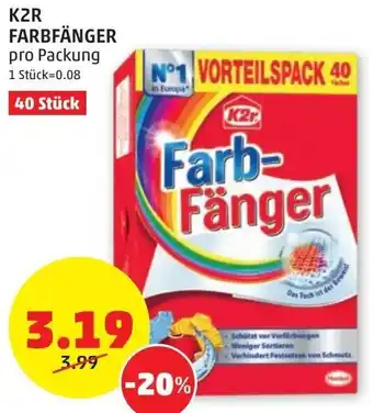 PENNY K2R Farbfänger pro Packung 40 Stk. Angebot