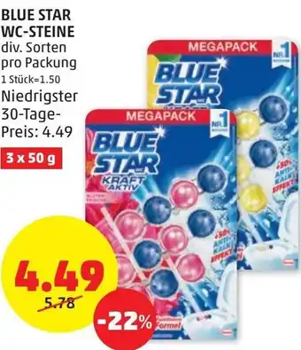 PENNY Blue Star WC-Steine pro Packung 3x50g Angebot