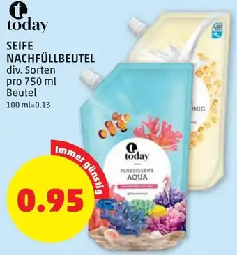 PENNY today Seife Nachfüllbeutel 750ml Angebot